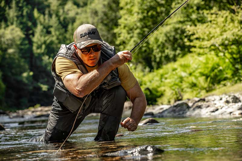 Presentation fly fishing on Sunray Microlite GT rod