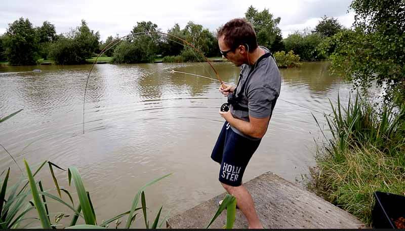 Carp on fly | I nearly snap a £900 cane fly rod on this carp